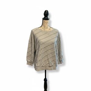 Simply Vera Vera Wang Textured Gray Long Sleeve Top